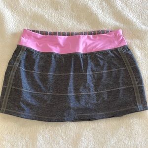 Lululemon skort, gray color with pink waste.  Size 6